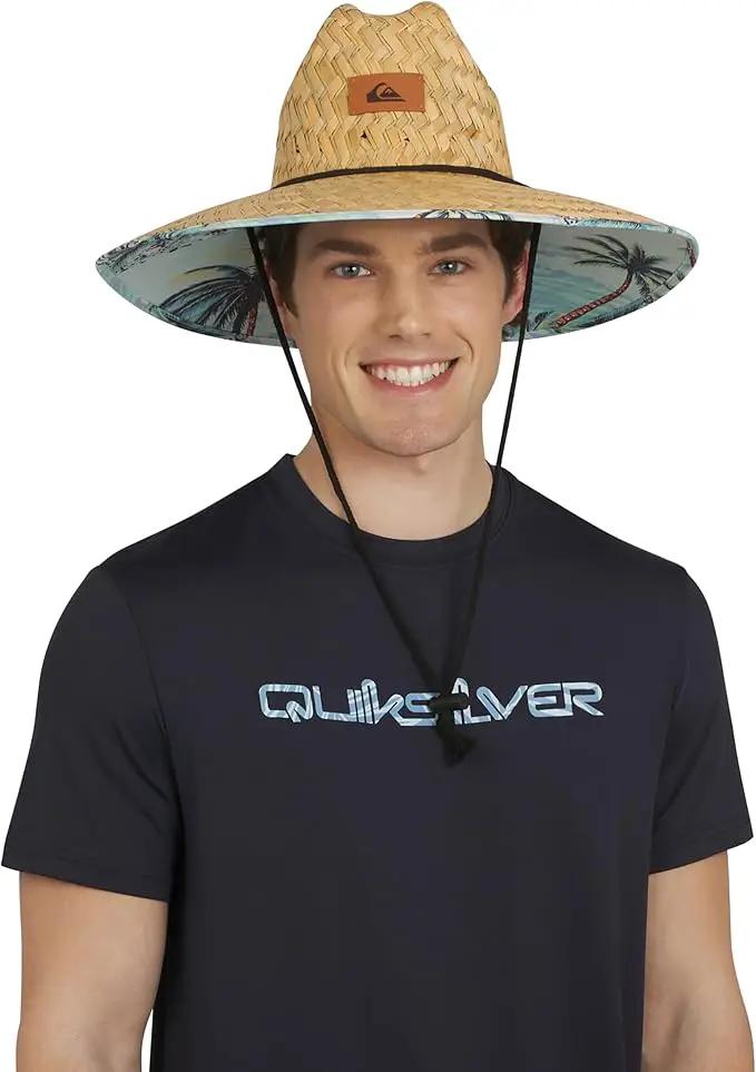 Quiksilver Men's Wide Brim Outdoor Lifeguard Straw Sun Hat by GreenHaven Gardens