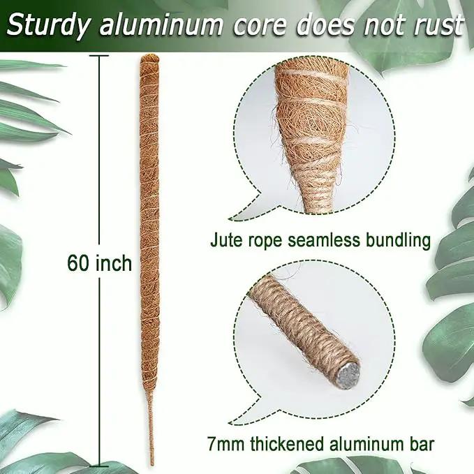 60 Inch Moss Pole for Plants Monstera, Tall Bendable Moss Poles for Climbing Plants Indoor, Large Handmade Plant Pole Sticks, Coco Coir Plant Support Stakes for Potted Plants, Pothos by GreenHaven Gardens