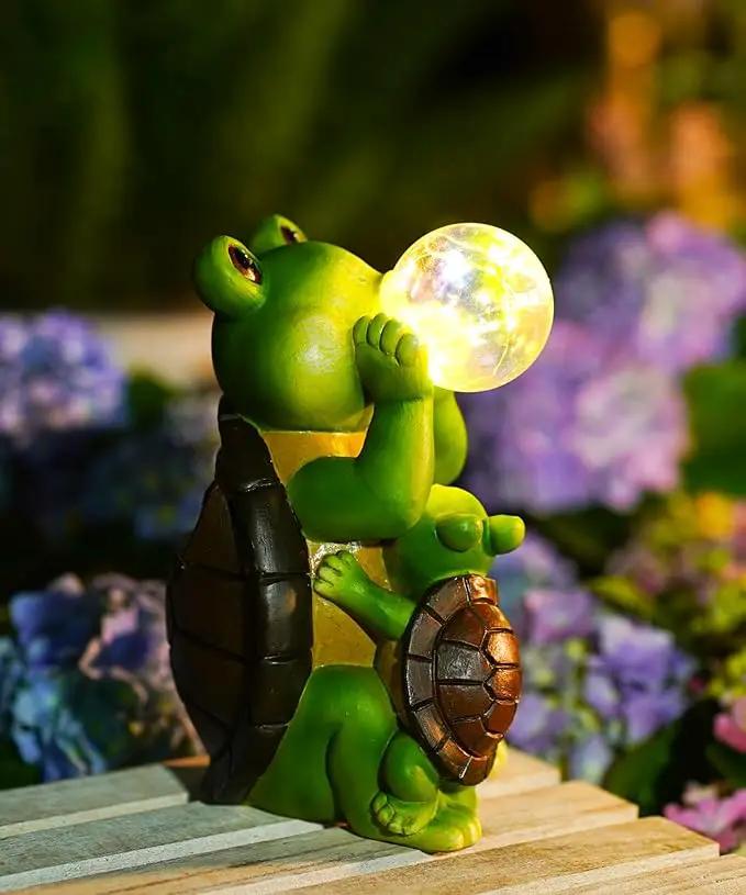 Solar Turtle Statues for Garden Decor: Outdoor Sculpture with Bubble Light for Ornament Yard Art Lawn Porch Patio Balcony - Unique Gifts Women Mom by GreenHaven Gardens