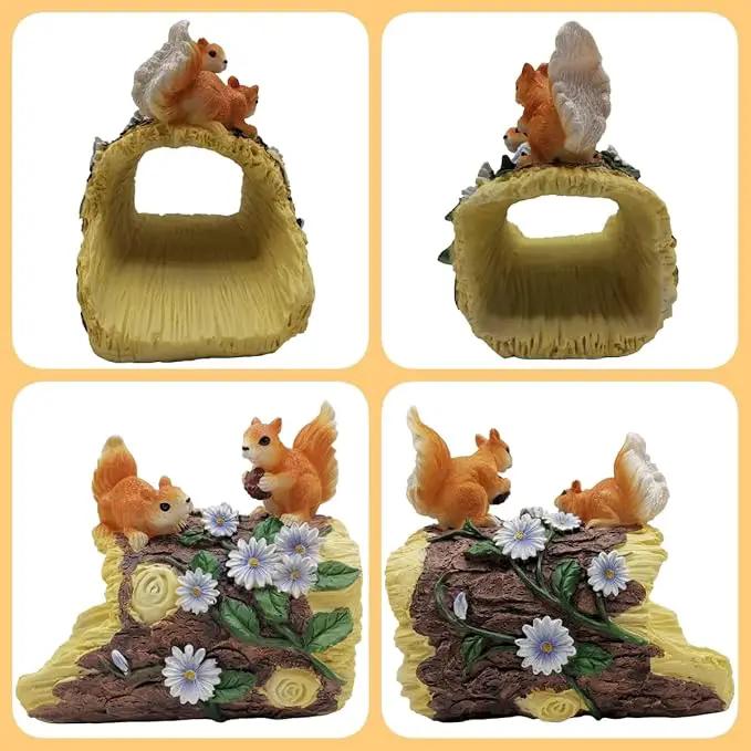 Squirrel Statues Gutter Downspout Extension Statues Garden Decoration,Resin Statue Outdoor Decor,Animal Downspout Diverter,Decorative Gutter Extension,3"×4" Downspout Extender Diverter Splash Block by GreenHaven Gardens