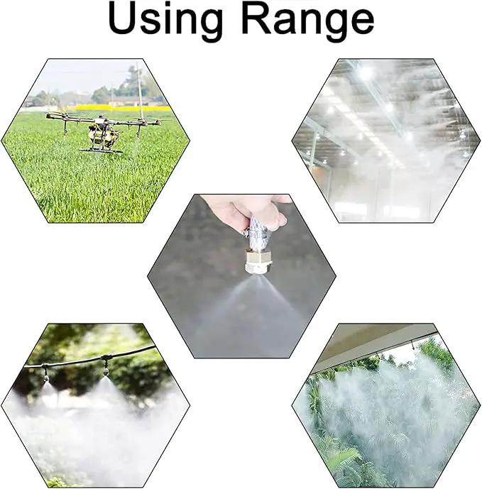Aopin G 3/16 Brass Misting Nozzles 0.8mm / 0.03" Orifice Atomizing Mister Sprayer Nozzle Suitable For Outdoor Cooling,Garden Irrigation,Fountain, Crop Nutrient Injection, Greenhouse 8 Pcs by GreenHaven Gardens