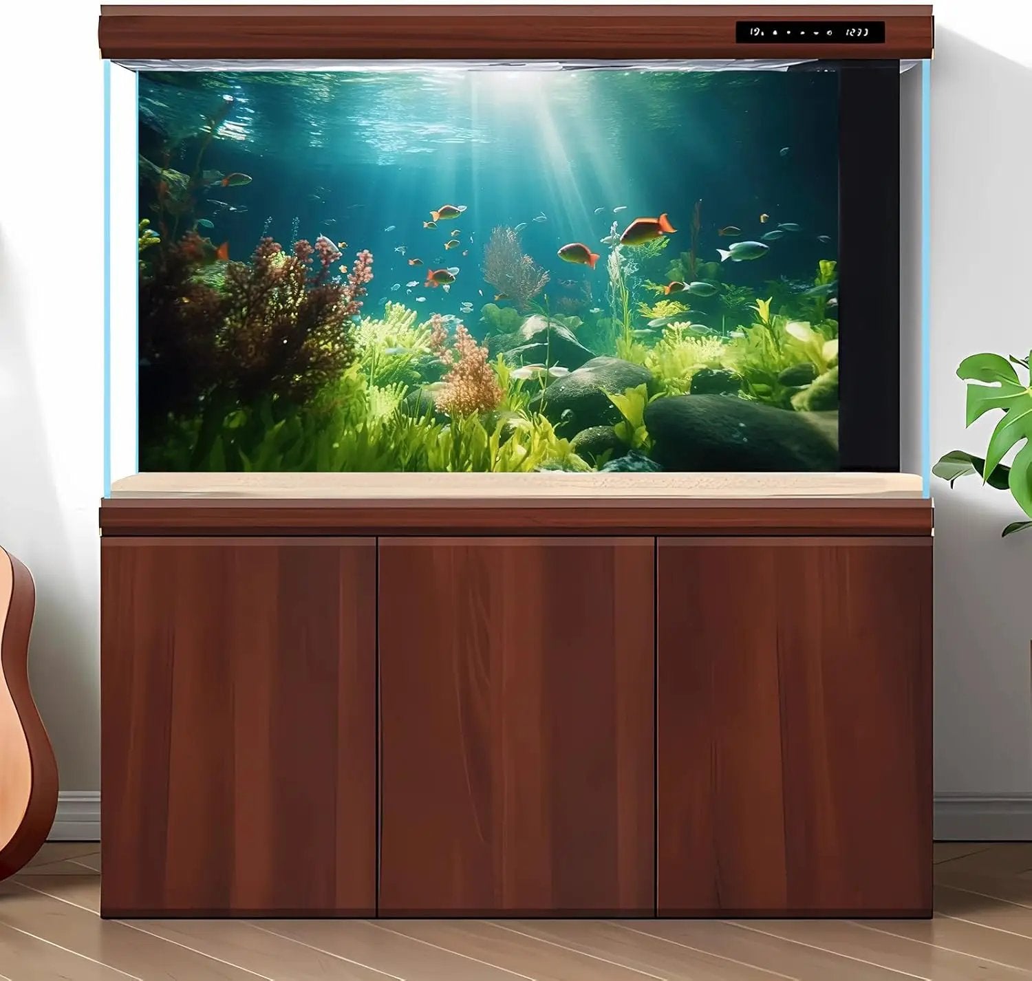 Fish Tank Background Underwater Aquarium Background Under The Sea Aquatic Plants Fish Tank Backgrounds Ocean Floor Rock Terrarium Wallpaper Tropical Fish Aquarium Reptile Tank Backgrounds 36x20in by GreenHaven Gardens