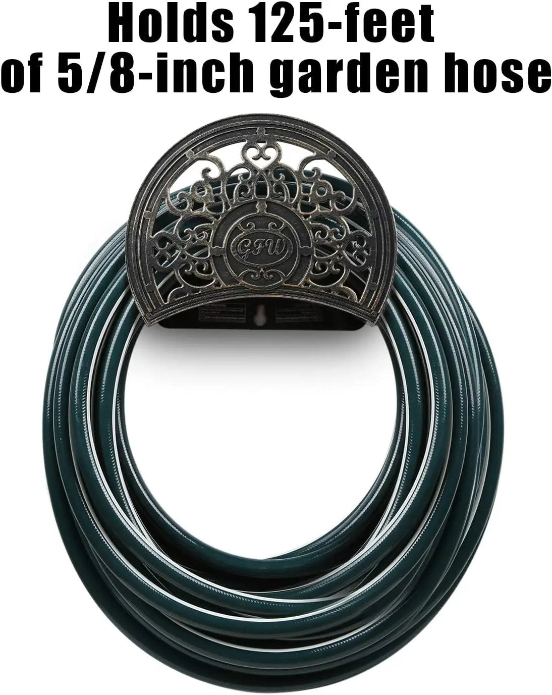 GOFORWILD Garden Hose Holder made of Stainless Cast Aluminum, Decorative Hose Butler Sturdy Water Hose Rack, Durable Wall Hose Hanger, Holds 125-Feet of 5/8-Inch Hose, Hose Reel, 7005 by GreenHaven Gardens