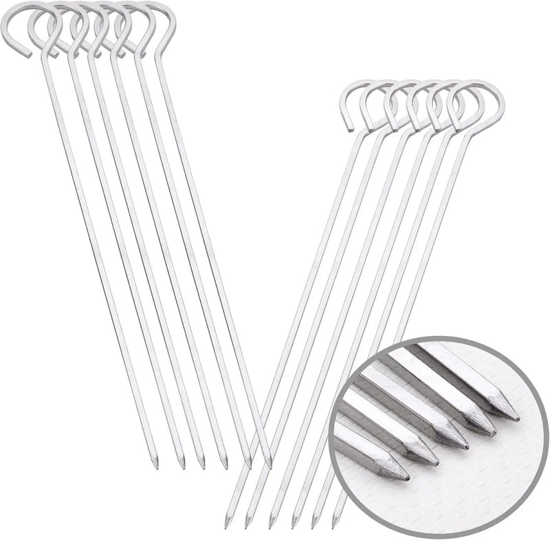 8 inch Barbecue Skewers Square Metal BBQ Sticks,HONSHEN 12Pack Stainless Steel Skewer,Kebob,kabob Sets for Grill Outings Cooking (BBQ Skewers Square 8inch-12p) by GreenHaven Gardens
