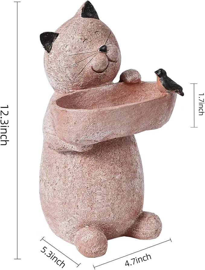Cat Garden Statue Outdoor Decor Sculptures 12.3 Inch Height Figurine Gardening Lawn Ornament Gifts for Women by GreenHaven Gardens