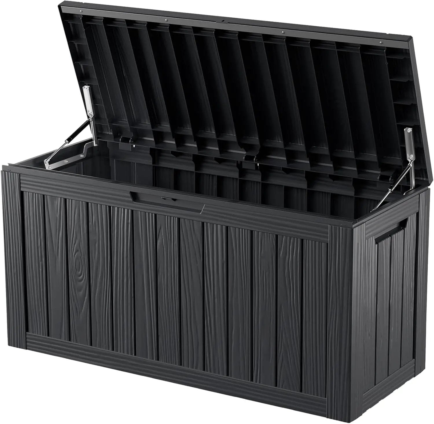 80 Gallon Waterproof Large Resin Deck Box Indoor/Outdoor Lockable Storage Container and Seating for Garden, Pool, and Patio (80 Gallon, Black) by GreenHaven Gardens
