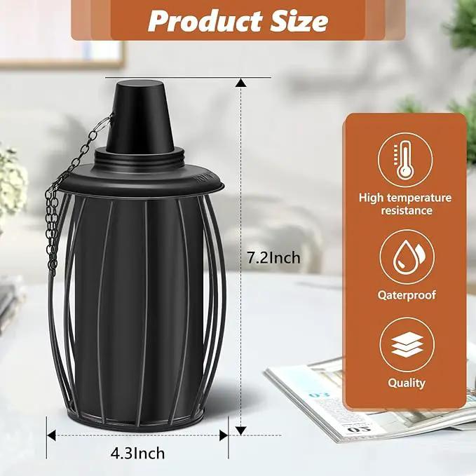 6-Pack Upgraded Torch Canisters,16oz Replacement Torch Refillable Canisters with Wicks,Caps, Outdoor Citronella Fuel Torch Canister for Luau Party, DIY Garden Decor. by GreenHaven Gardens