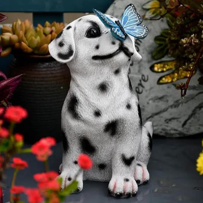 Dog Garden Figurines Outdoor Decor Solar Statue with LED Lights for Patio Lawn Yard Art Decoration Housewarming Garden Gift by GreenHaven Gardens