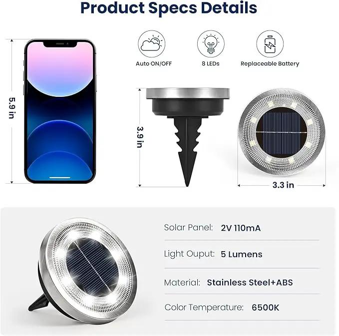 SOLPEX 16 Pack Solar Ground Lights Outdoor Waterproof, Solar Powered Pathway Lights, Landscape Lighting for Garden Walkway Driveway Backyard Decor (Cool White) by GreenHaven Gardens