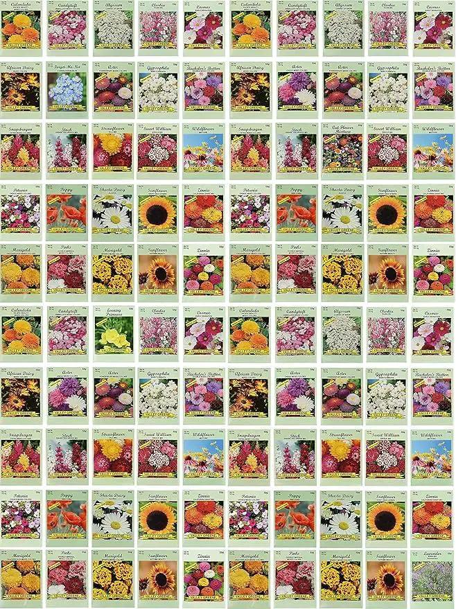 Black Duck Brand Set of 1000 Flower Seed Packets! Flower Seeds in Bulk - Best Value Seeds - Great for Classrooms, Beginner Gardeners and Kids! - Deluxe Varieties! (1000) by GreenHaven Gardens