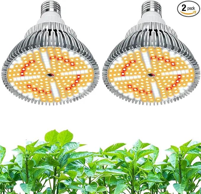 LED Grow Light Bulb for Indoor Plants Full Spectrum, 320W Equivalent Plant Light Bulb, E26 Base, 4000K Plant Grow Light Bulb, Grow Bulb for Indoor Plants, Pack 2 by GreenHaven Gardens