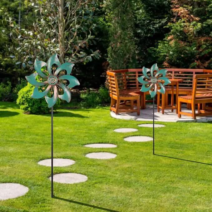 VEWOGARDEN Garden Decor Wind Spinners, Small Waterproof Metal Pinwheels Wind Spinner for Yard and Garden 37 * 10inches (Single Blade) by GreenHaven Gardens