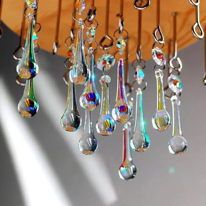 12pcs Raindrop Crystal Chandelier Prisms Parts, Hanging Crystals Beads for Chandeliers, Home Decoration by GreenHaven Gardens