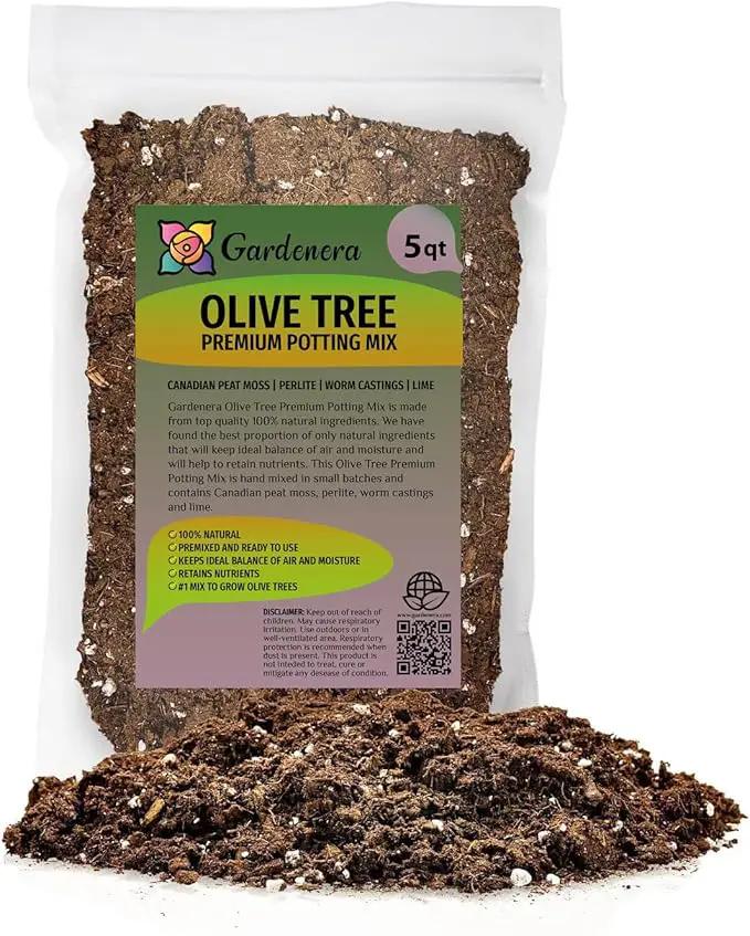 Premium Potting Mix for Olive Trees by Gardenera - Maximized Nutrient Retention and Growth Potential - 5 Quart by GreenHaven Gardens