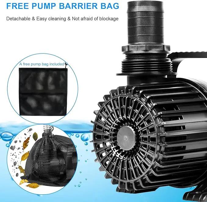 Outdoor Large 9300gph-620W 32.8FT Pond Water-fall & Kio Fish Fountain-s &Garden Pump Submersible IPX8: Long 32.8FT Cord Smart-er & Quieter Duck & Yard &Patio Ponds Pumps, 1 Barrier Pump Bag by GreenHaven Gardens