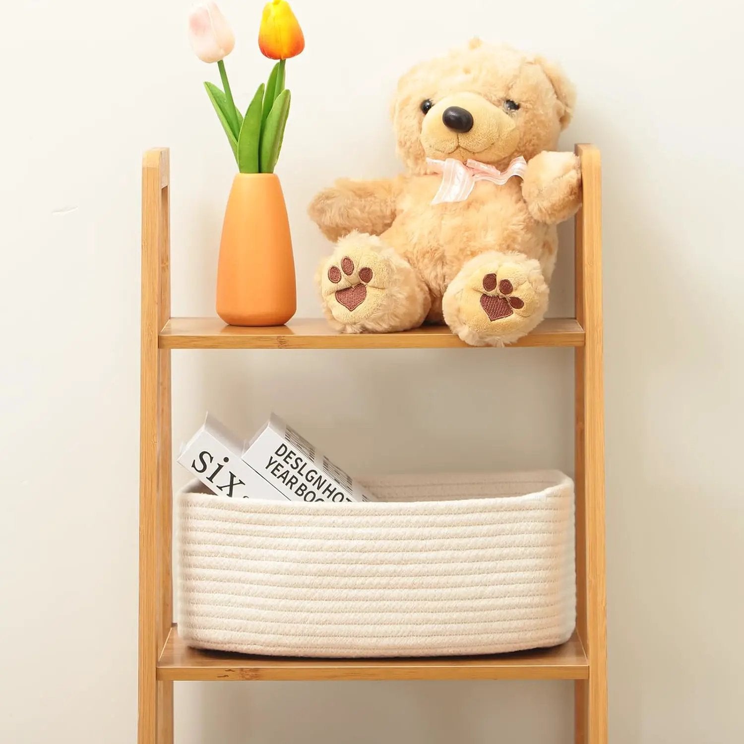 Small Storage Baskets for Organizing | Closet Organizer Bins | Shelf Toy Basket | Woven Rope Baskets | Cube Decorative Box | Shallow Basket | 11.5x7.5x4.7” | 3 Packs Off White by GreenHaven Gardens