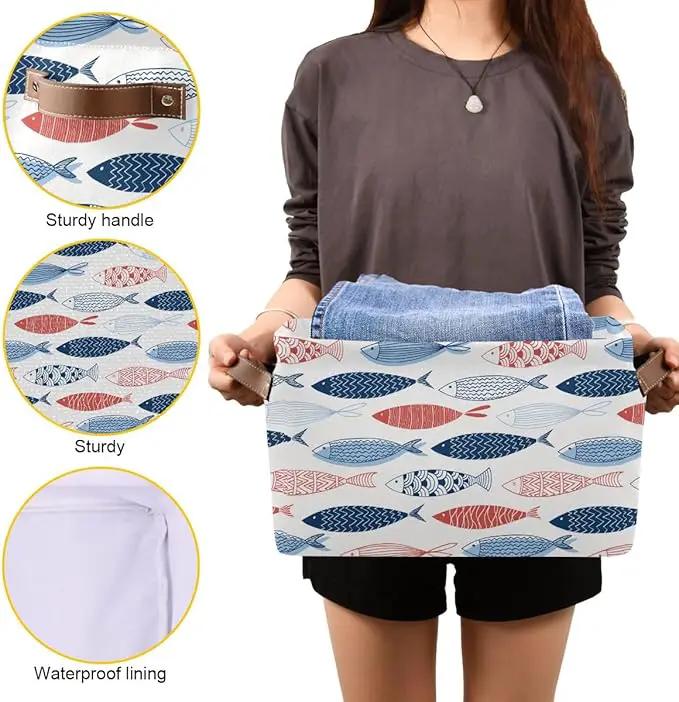 Fish Rectangular Storage Basket Organizer Bin Shelf Baskets For Clothes Gifts For Home Office Dorm by GreenHaven Gardens
