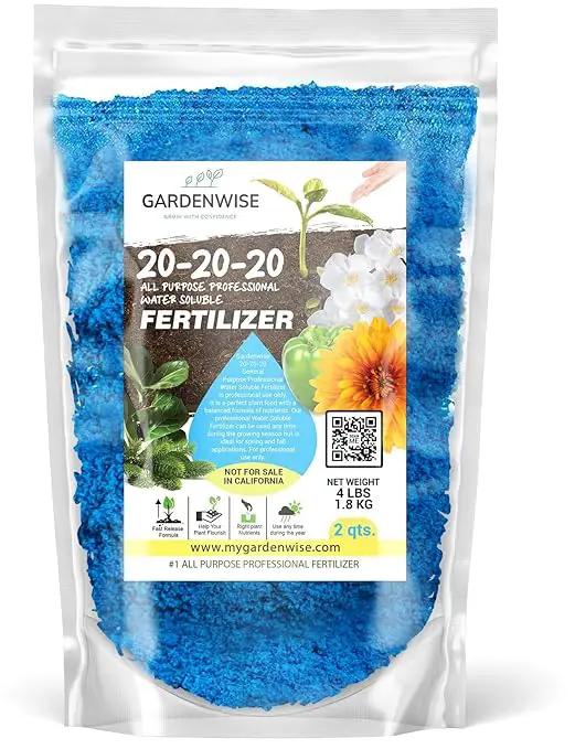 20-20-20 Water-Soluble Fertilizer – Powder for Liquid Plant Food for Indoor & Outdoor Plants, Orchids, Vegetables, Lawns, Flowers – 20 20 20 Fertilizer 2 Quarts (4 lbs) by GreenHaven Gardens