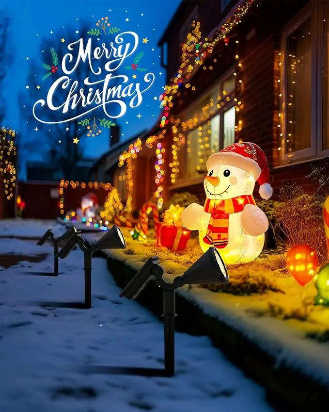 Solar Spot Lights Outdoor, Flag Pole Light Solar Powered Accent Halloween Lights, Waterproof Landscape Spotlights for Tree, House, Yard, Garden, Christmas Decorations-6 Pack Warm White by GreenHaven Gardens