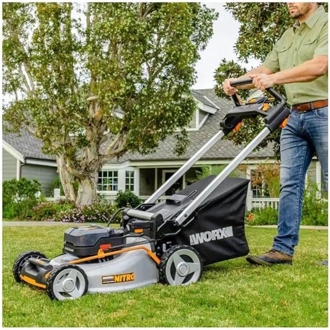 Worx 40V Cordless Lawn Mower, Electric Mower with Brushless Motor, 3-in-1 Self-Propelled Lawn Mower WG753-2 Batteries & Charger Included by GreenHaven Gardens