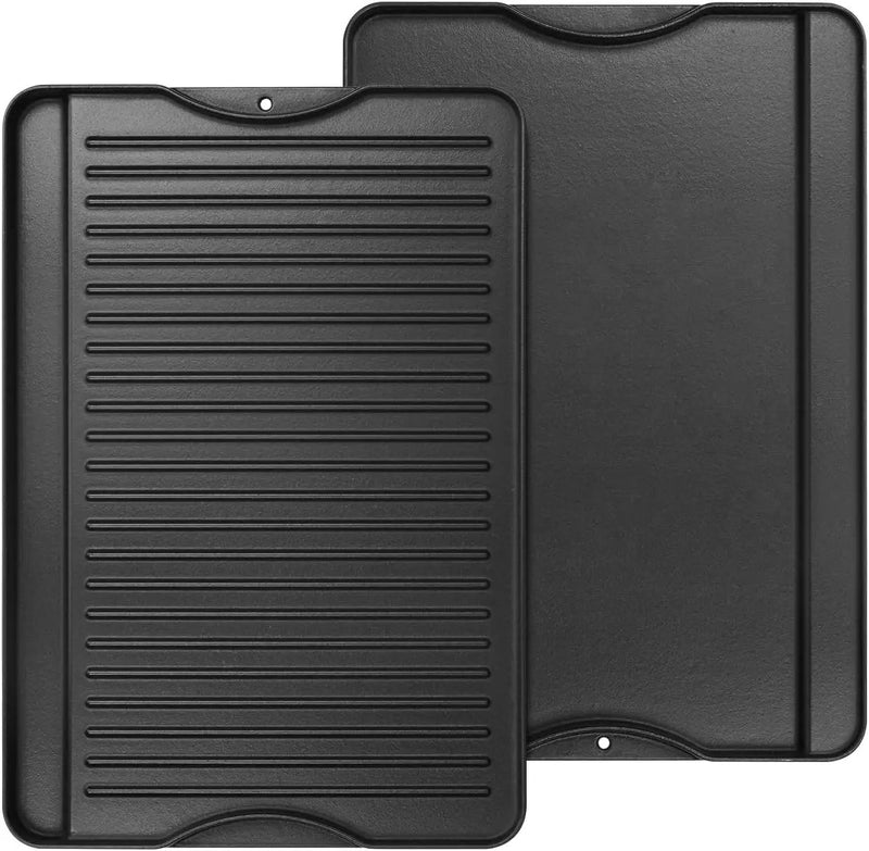 AJinTeby 2-in-1 Reversible 16” x 24” Pre-Seasoned Cast Iron Cooking Griddle for Gas Stove/Charcoal/Electric/Propane/Gas Grill, Flat Griddle Top Plate for Camping Tailgating by GreenHaven Gardens