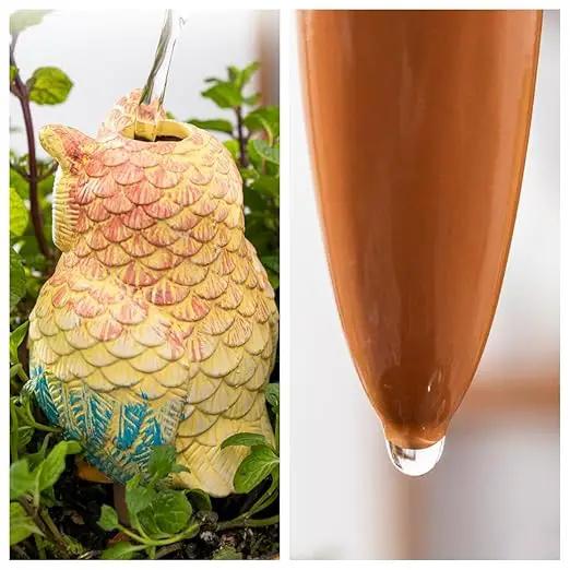 4 Pack Terra Cotta Watering Spikes, Owl Shape Terracotta Watering Spike, Vacation Self Watering Planter Insert, Automatic Plant Waterer for Indoor Outdoor Plants