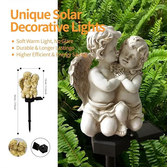 QH & Garden 2-Pack Angel Solar Garden Light - LED Waterproof Lights Mother's Day Gift,Solar Powered Garden Stake Lights for Balcony, Yard, Lawn, Pathway, Walkway-Angel Statues Grave Decorations by GreenHaven Gardens