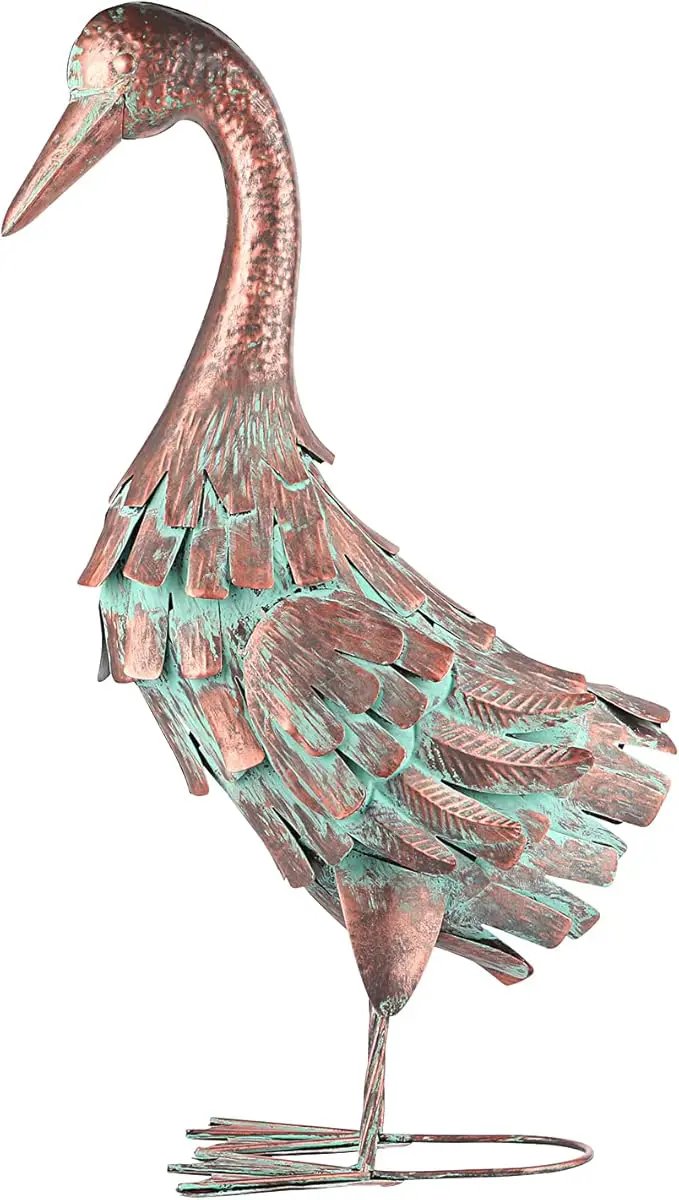 Garden Outdoor Statue Metal Duck Art Sculpture for Lawn, Farm and Patio - 25 Inches by GreenHaven Gardens