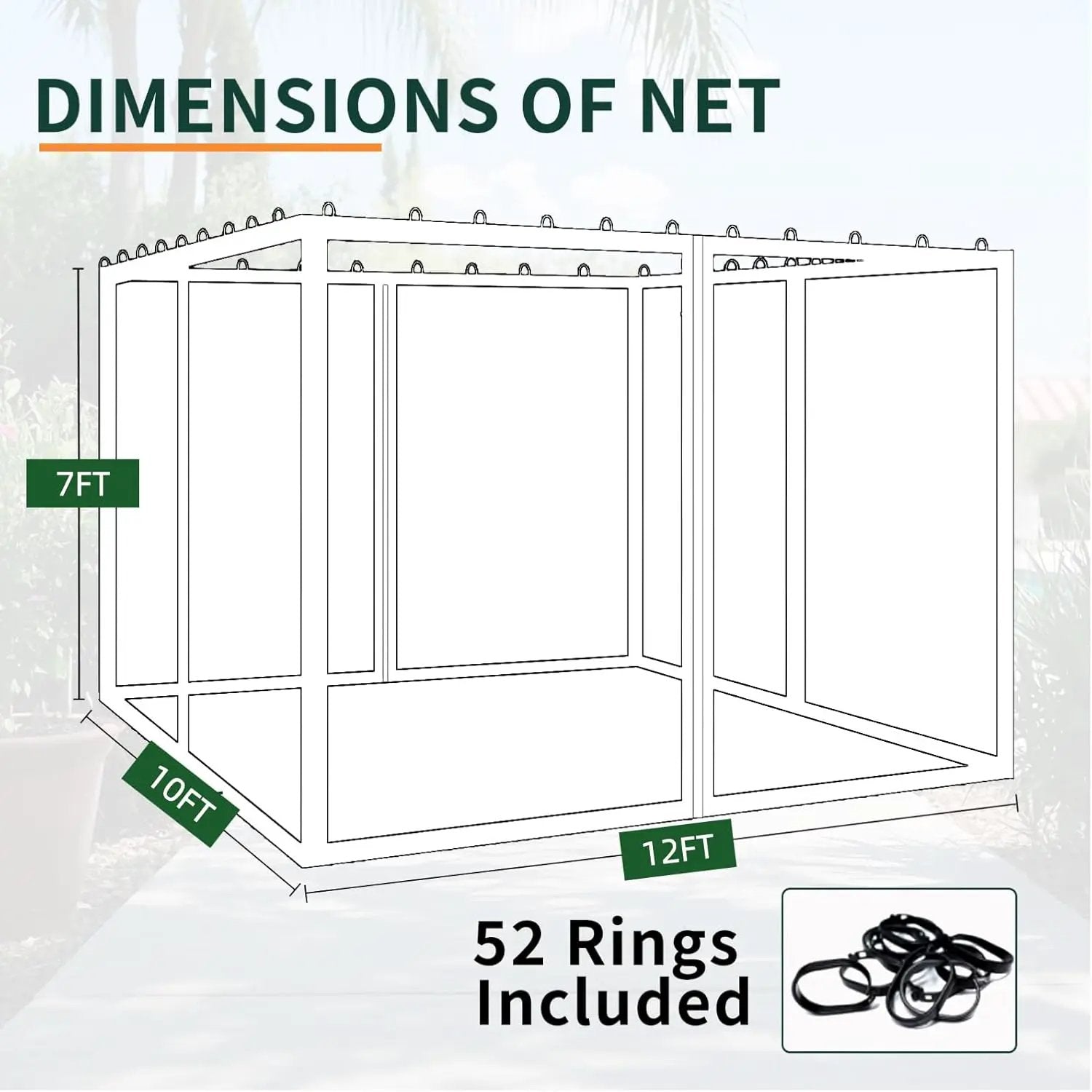Replacement Gazebo Mosquito Netting 10' x 12',Universal Netting for Canopy Tent,4-Panel with Zipper for Outdoor Patio,Backyard (Mosquito Net Only,Brown) by GreenHaven Gardens