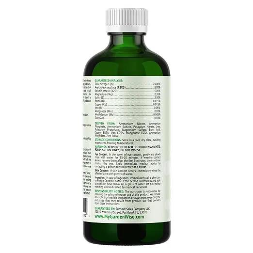 3-1-2 Liquid Fertilizer Concentrate with Micronutrients - Optimal Fiddle Leaf Fig Plant Food, Ideal for Ficus Lyrata & Fig Trees, Gold Leaf Enhanced Indoor Plant Fertilizer (8 OZ) by GreenHaven Gardens