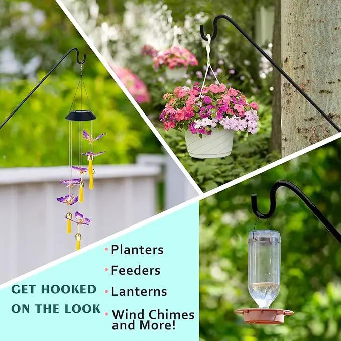 ERYTLLY 2 Packs Heavy Duty Deck Hook Wall Mounted, Extensible and Adjustable Deck Hook for Hanging Bird Feeder, Plants, Suet Baskets,Wind Chimes,Lanterns and More by GreenHaven Gardens