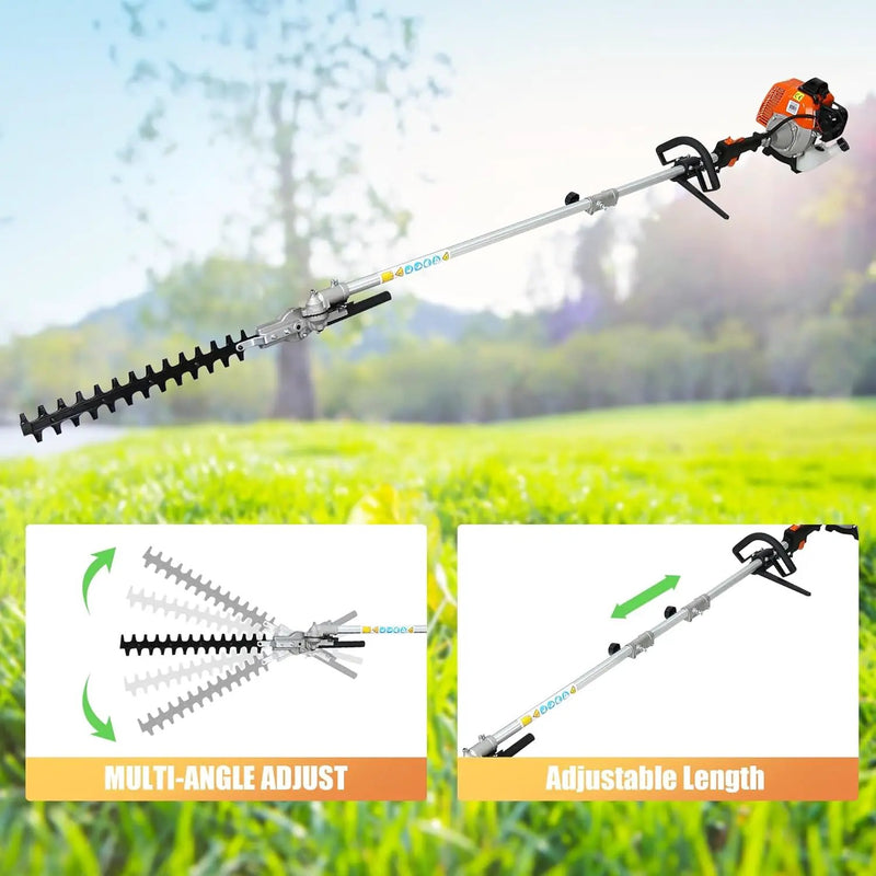 Gas Trimmer Weed Eater 52cc 2-Stroke,6 in 1 Multi-Functional Petrol Trimmer Hedge Trimmer Pole Saw Trimmer for Quick Weed Grass Cleaning Crop Seed Soil Protection Tools by GreenHaven Gardens