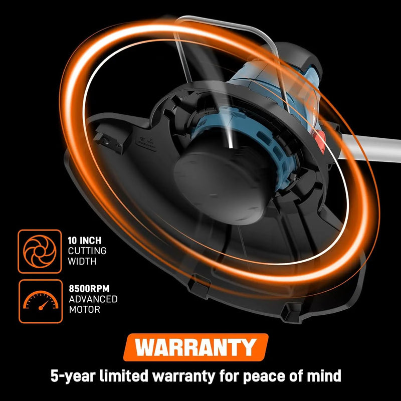 SENIX 20V 10" Cordless Weed Wacker, String Trimmer, Telescoping Rotating Shaft, Adjust Head & Assistant Grip, Auto Line Feed w/ 2.5Ah Battery & Charger, GTX2-M by GreenHaven Gardens