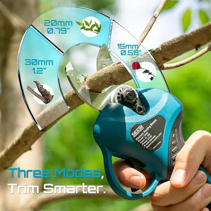 Seesii 2-in-1 Electric Pruning Shears with Pole, 15Ft Reach, 1.2" Cutting Diameter, 21V 4000mAh Battery, Cordless Pruner with Brushless Motor for Orchard, Flower, Branch, Tree Trimming by GreenHaven Gardens