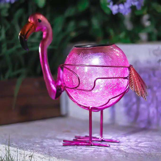 Solar Lantern Outdoor Decorative Waterproof LED Solar Lights Flamingo Tabletop Lamp for Outdoor Patio Garden by GreenHaven Gardens