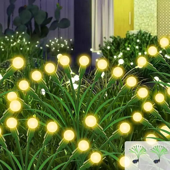 ZGWJ Solar Firefly Lights 2 Pack 20 LED, New Upgraded Solar Swaying Light with Leaves, Waterproof Solar Outdoor Lights for Garden Patio Pathway Outdoor Decor Halloween Christmas Decoration Warm White by GreenHaven Gardens