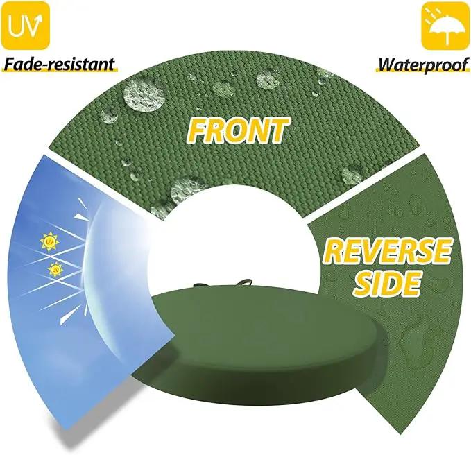 AAAAAcessories Outdoor Seat Cushions for Chairs, Waterproof, Fade-Resistant Patio Furniture Replacement Cushions, 15" x 15" x 2", Set of 2, Dark Moss by GreenHaven Gardens