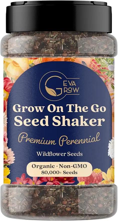 Wildflower Seed s – Perennial Flower Seeds Mix to Plant Anywhere, by Geva Grow | 12-Type Beautiful Perennial Wildflower Seeds Bulk 90,000+ Seeds, 2 Ounce, No Messy Packets by GreenHaven Gardens