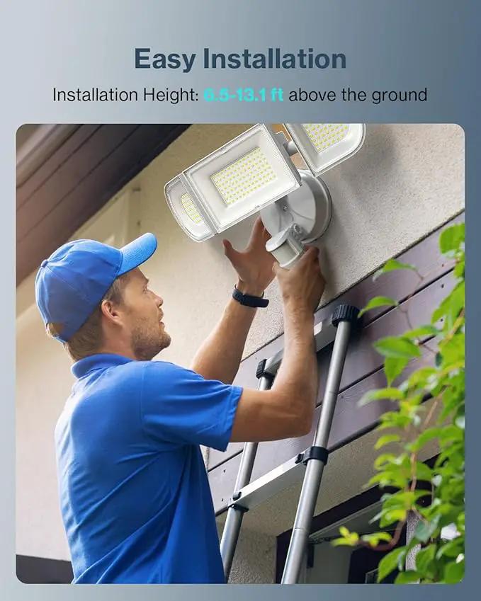 Olafus 180W Motion Sensor Outdoor Lights, 18000lm Dusk to Dawn LED Flood Lights Outdoor Wired, 6500K Daylight Motion Lights for Outside, IP65 Waterproof Exterior Security Light, White by GreenHaven Gardens