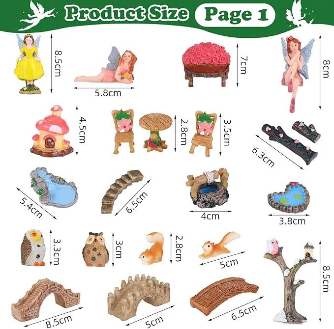 109 Pcs Fairy Garden Accessories Fairy Garden Kit Miniature Fairy Figurines Accessories Fairy Animals Decor Outdoor for DIY Garden Dollhouse by GreenHaven Gardens