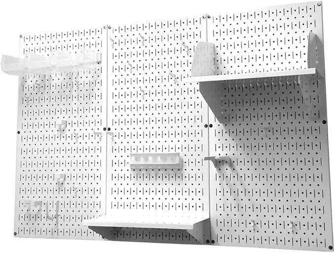 Wall Control Pegboard Organizer 4 ft. Metal Pegboard Standard Tool Storage Kit with White Toolboard and White Accessories by GreenHaven Gardens