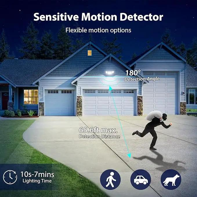 iMaihom 100W Motion Sensor Light Outdoor, 9000LM 6500K LED Security Floodlights, 3 Adjustable Head Motion Detection Light IP65 Waterproof for Yard Garage (Black) by GreenHaven Gardens