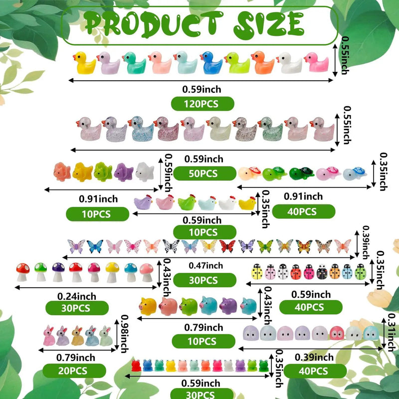 420 Pcs Mini Resin Animals 12 Styles Resin Animals Figurines Bulk for Fairy Garden Miniature Dollhouse Accessories Hide Crafts Decor by GreenHaven Gardens