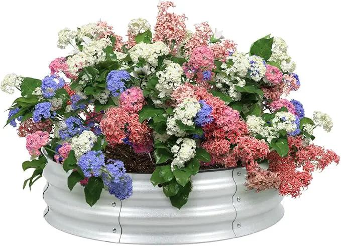 BPS Metal Raised Garden Bed, 2.5FT Diameter Galvanized Planter Raised Garden Boxes for Flower Planters, Vegetables Herb by GreenHaven Gardens