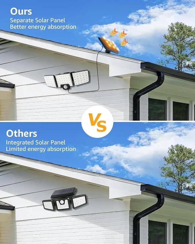 Lepro Solar Security Lights - Outdoor Motion Sensor, 2 in 1 Remote Control, IP65 Waterproof, 2 Light Modes, 3 Head Solar Floodlight for Garden, Yard, Garage by GreenHaven Gardens