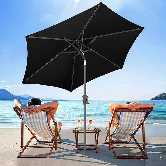 7.5" Outdoor Patio Umbrella - Table Umbrella Waterprool UV Protection, Sombrillas de Patio with Push Button Tilt&Crank, Sun Umbrella for Pool, Porch, Garden, Deck, Backyard(Black) by GreenHaven Gardens