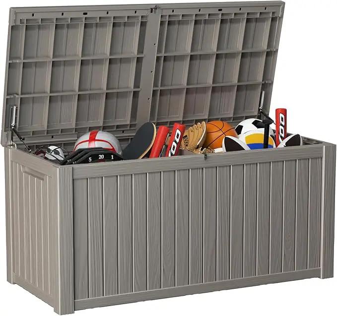 150 Gallon Outdoor Storage Box – Waterproof Deck Box for Patio & Garden,Light Brown by GreenHaven Gardens