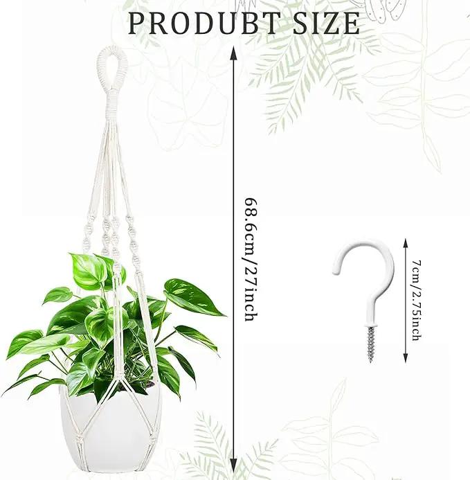 Augshy 27inch Macrame Plant Hanger, 2 Packs Plant Hangers with Hooks, Hanging Planter for Indoor Plants Decorative Macrame Pot Hanger for Home Decor by GreenHaven Gardens