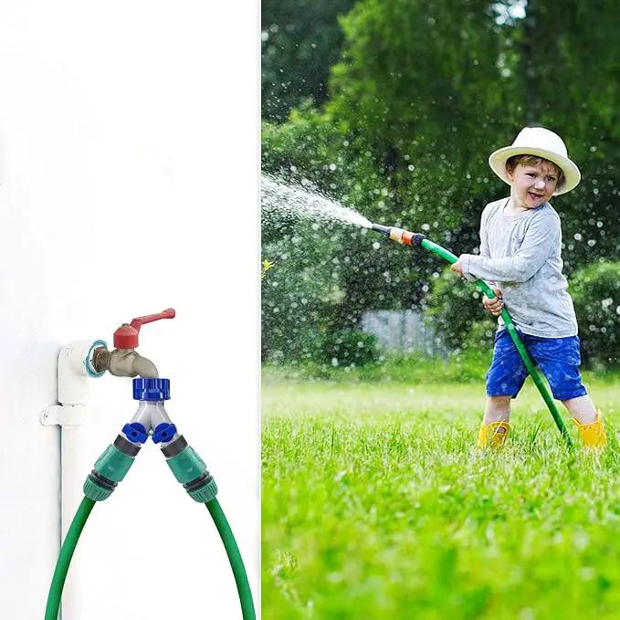 Garden Hose Splitter, 2Pcs 360° 3/4" Plastic Water Hose Splitter 2 Way, Garden Hose Connector with Faucet Watering Shut Off for Landscaping, Gardening, Flower Planting, Irrigation by GreenHaven Gardens