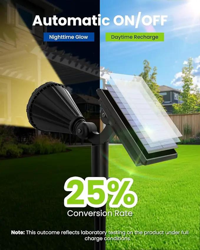 Solar Spot Lights Outdoor Waterproof, Flag Pole Light Solar Powered Halloween Lights, Landscape Spotlights for Tree, House, Yard, Garden, Christmas Decorations-2Pack Warm White by GreenHaven Gardens
